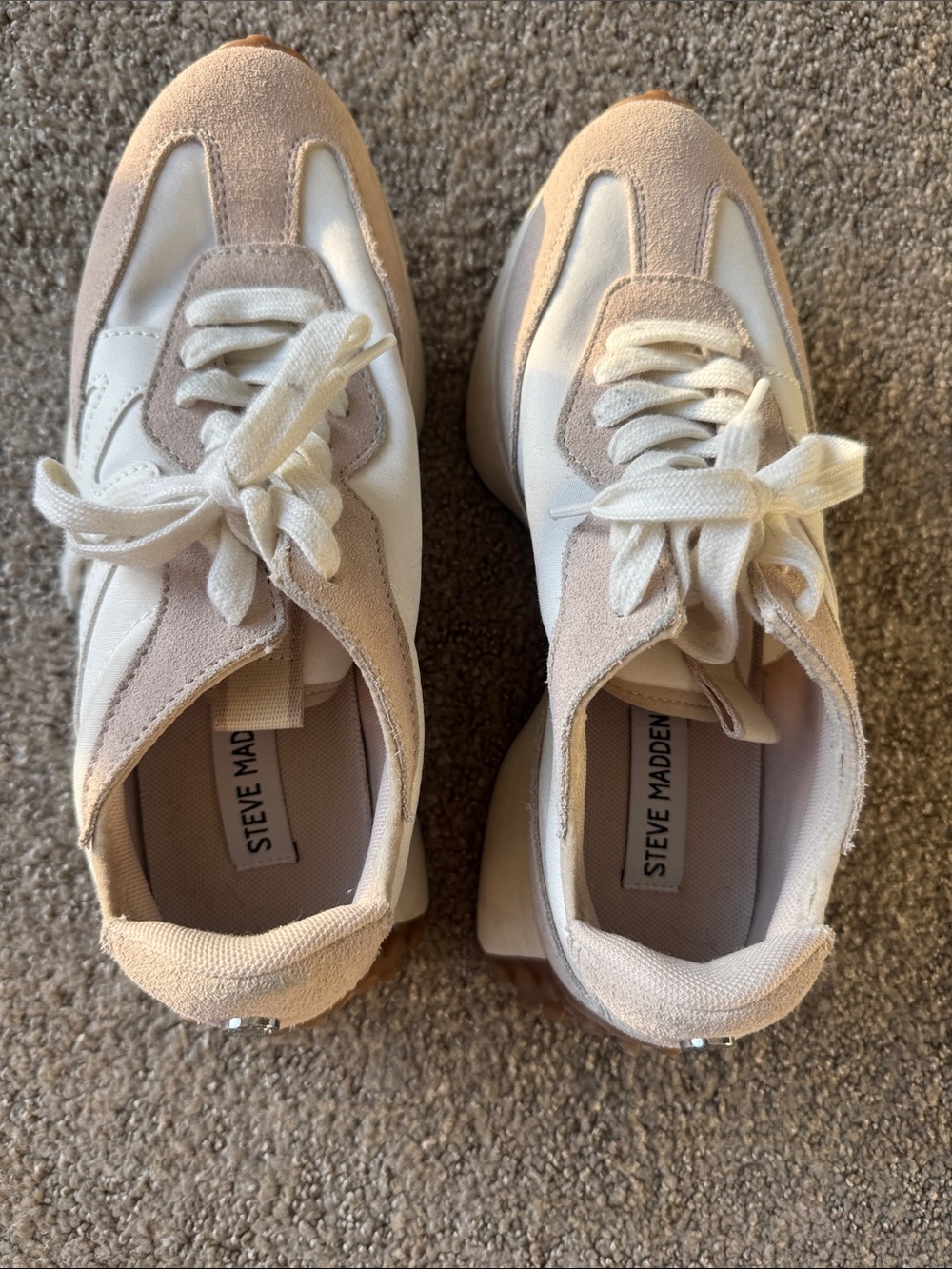 Steve Madden Women’s Cream & Blush Platform Lace-Up Sneaker - Picture 6 of 6
